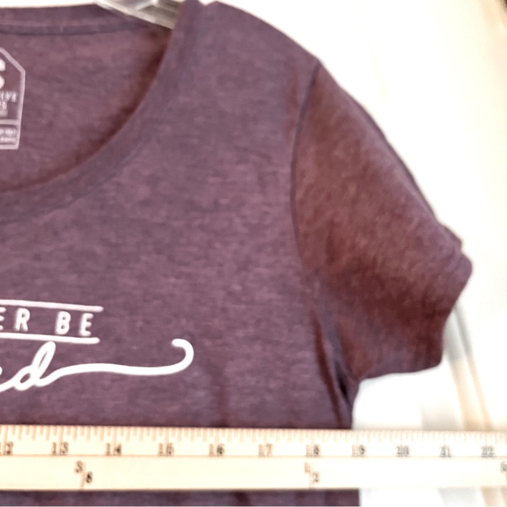 Hamilton I Will Never Be Satisfied Tee Shirt Light Heather Purple Size M - Picture 5 of 9